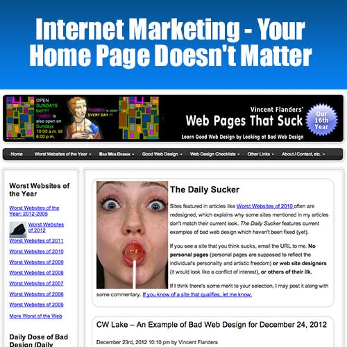 Internet Marketing - Your Home Page Doesn't Matter