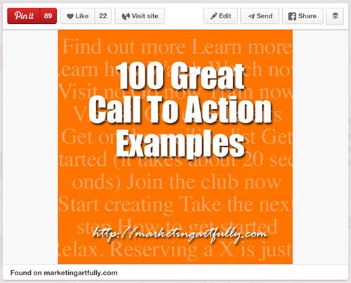 Calls To Action on Pinterest 