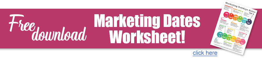 Marketing Dates Worksheet Middle Banner