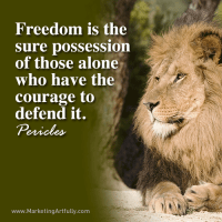 Freedom is the sure possession of those alone who have the courage to defend it. Pericles