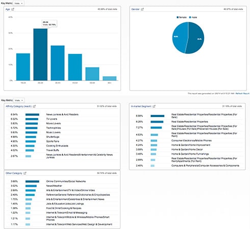 Customer Demographics - Google Analytics