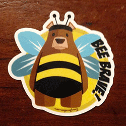 Bee Brave Bear Sticker