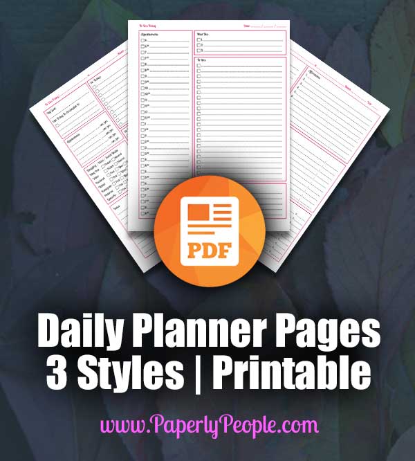 Daily Planner Page - Printable Planners