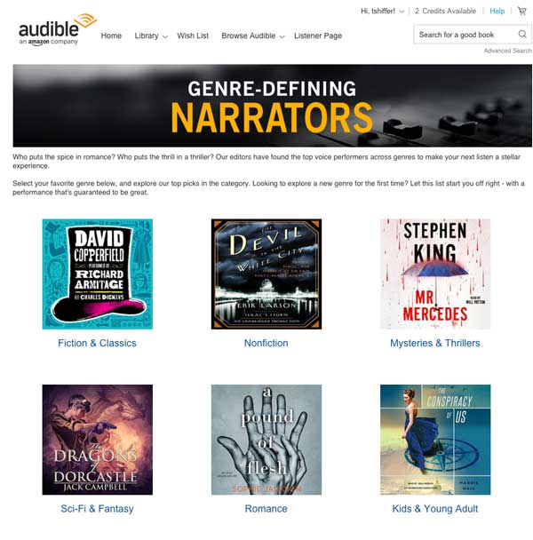 Genre Defining Narrators From Audible