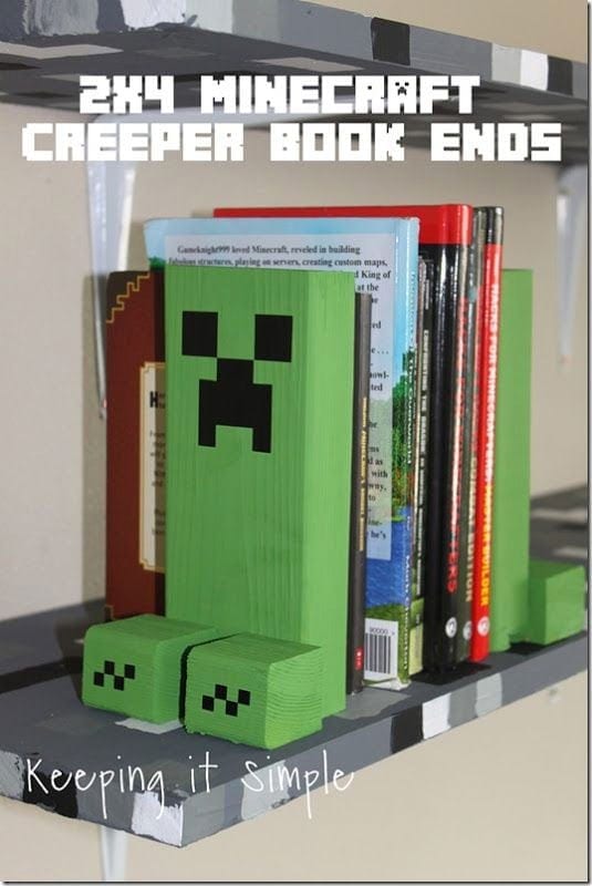 Minecraft Creeper Bookends