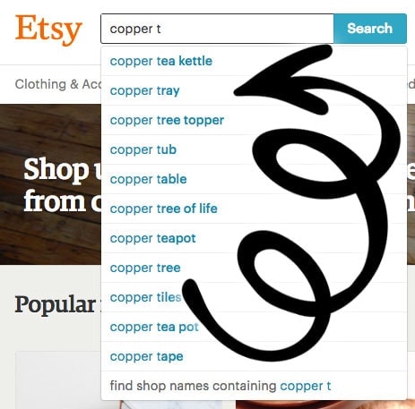 Copper Tray - Etsy Search Bar