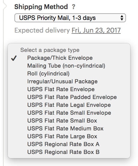 Priority Mail Extra Shipping Options