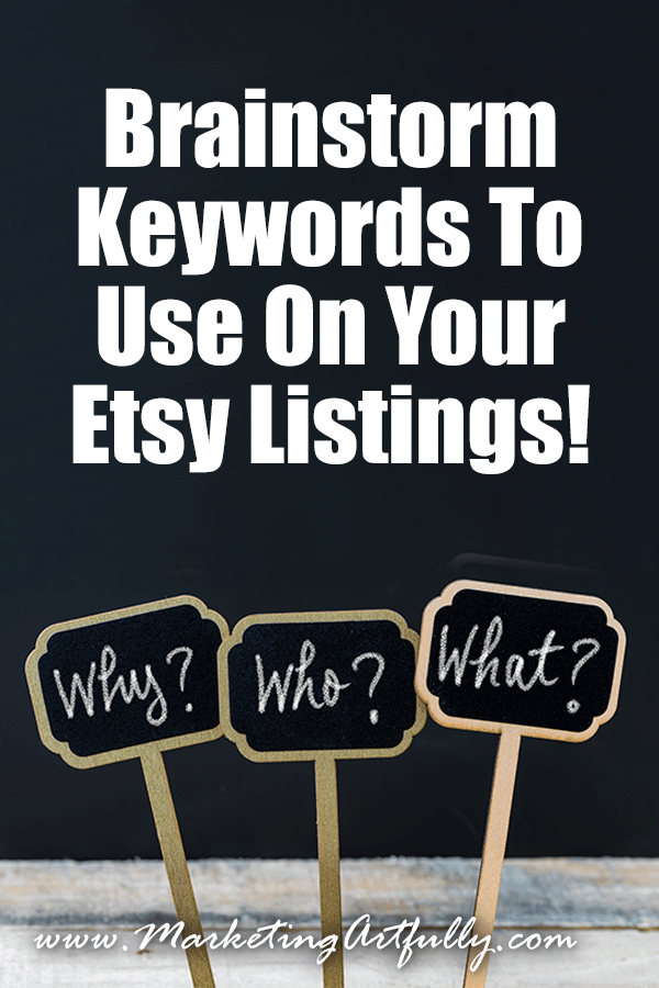 Brainstorm Keywords To Use On Your Etsy Listings! A big part of Etsy SEO or launching products is figuring out new and unique keywords and title tags that you can use! Here are some creative ways to find successful title and tag keywords!
