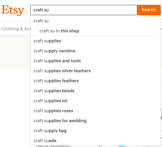 Craft Supplies Search
