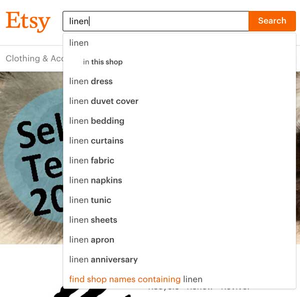 Linen Search - Etsy SEO