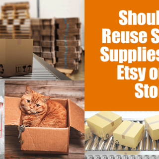 Should You Reuse Shipping Supplies In Your Etsy or Ebay Store? Today we are going to talk about reusing shipping supplies in your Etsy or Ebay store. By reuse I mean using a box you received to ship out an order or reusing those cool air pillows that you get in Amazon boxes.