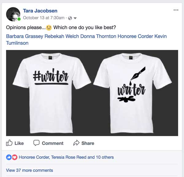 Facebook Question - Which Tshirt Would You Like?