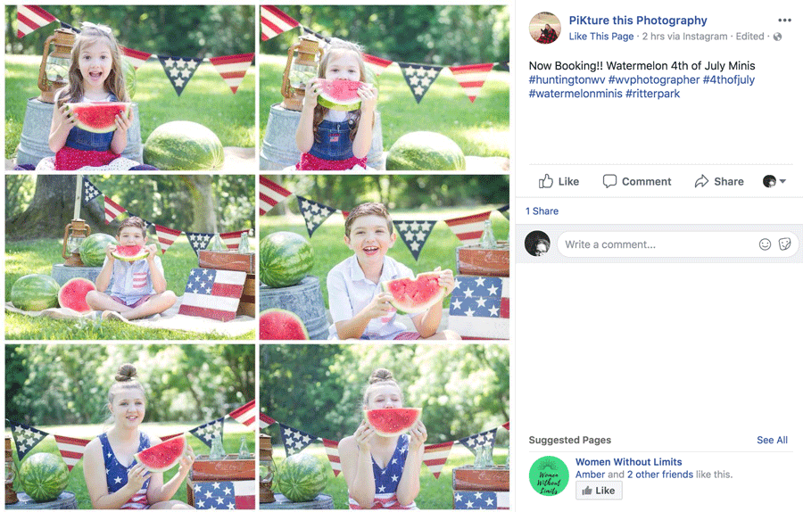 Photographer - 4th of July Themed Facebook Post