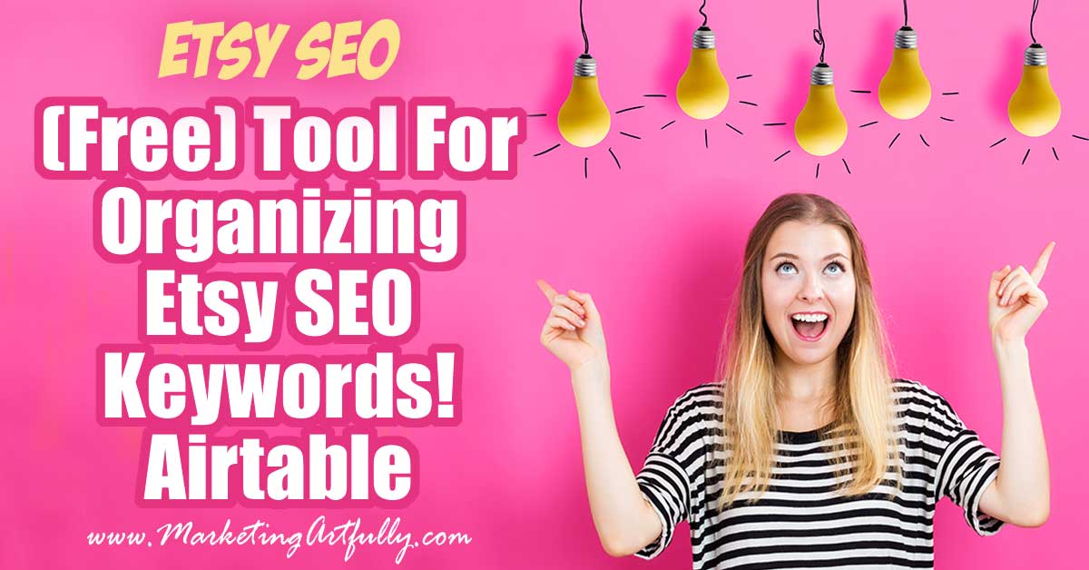 My Favorite (Free) Tool For Organizing My Etsy SEO Keywords! As an Etsy seller I do a lot of keyword research, but organizing all those Etsy SEO keywords and phrases was really getting me down. And then I found the most amazing free tool to use for keeping track of them! Here are my best tips and tricks for organizing my Etsy SEO Keywords!