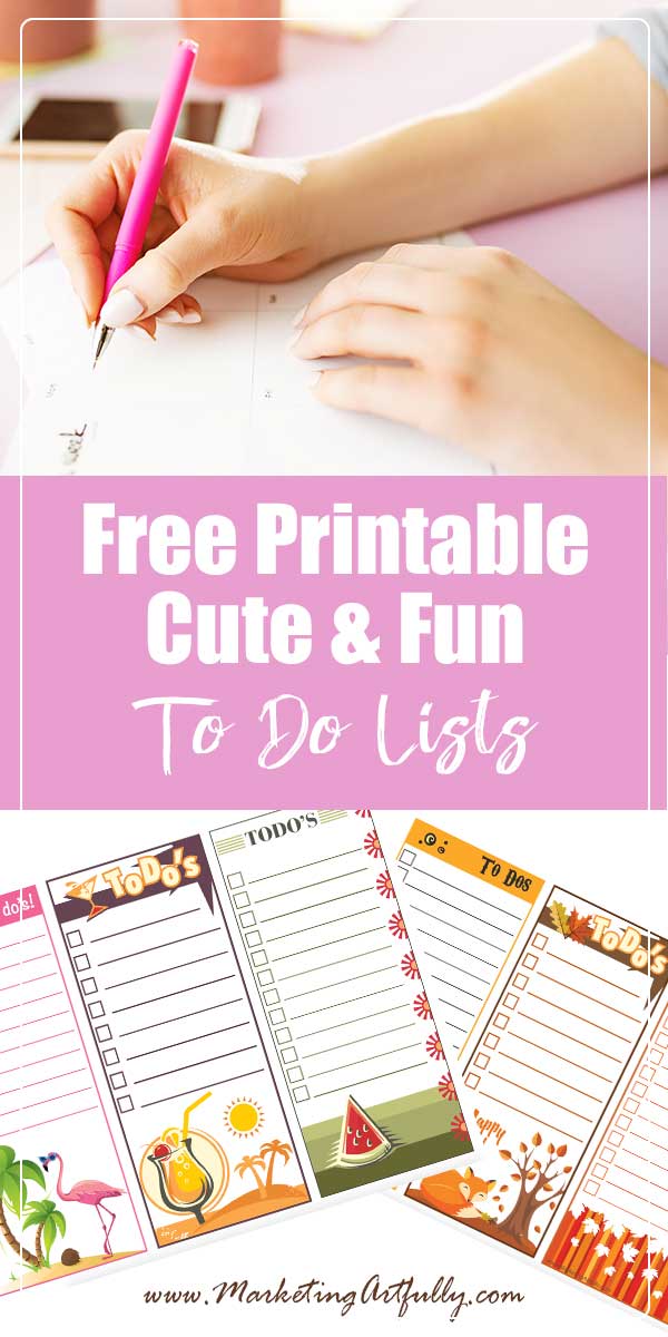 Free Printables Cute and Fun Seasonal To Do Lists... Here are fun and cute printable to do lists to get organized in your business and life! These digital download printable PDF files are free for you to use over and over again! #printable #digitaldownload