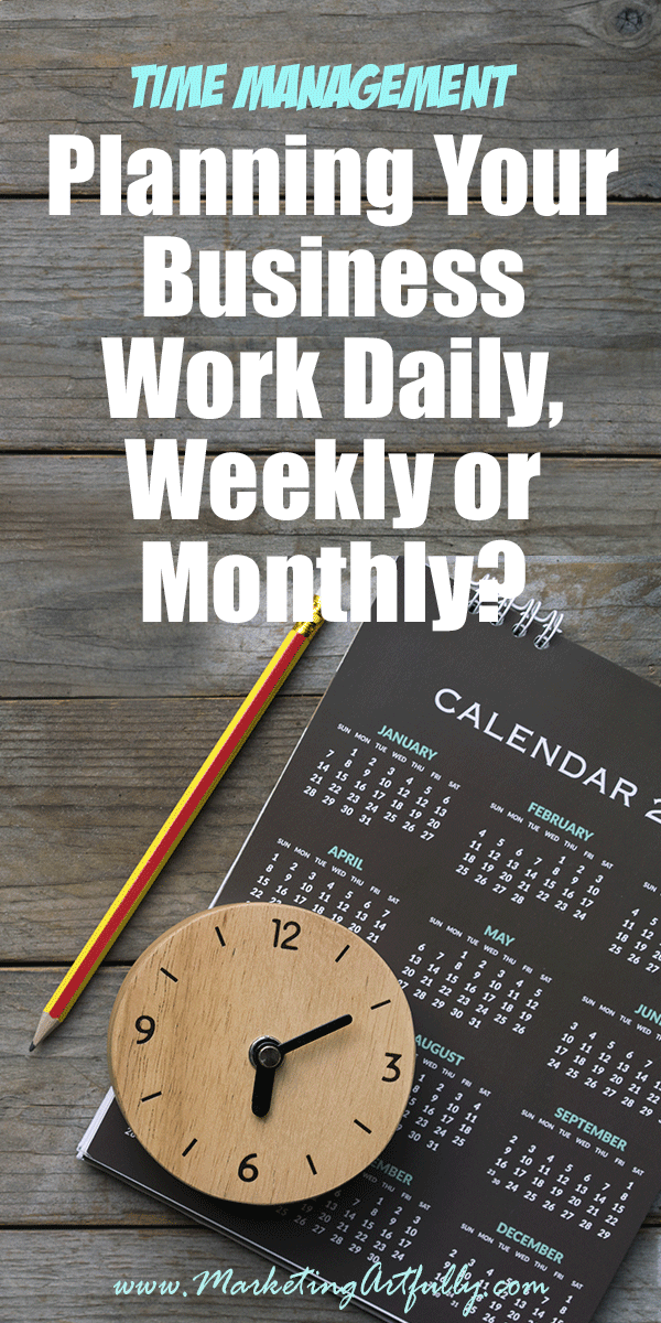 Planning Your Business Work Daily, Weekly or Monthly? As small business owners our most precious resource is time! As a huge planner nerd I have gone through different seasons of planning daily, weekly and monthly. Here are my best tips and ideas for each style of planning your day.