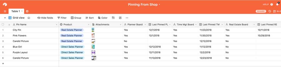 Airtable - Manually Scheduling Your Etsy Product Pins