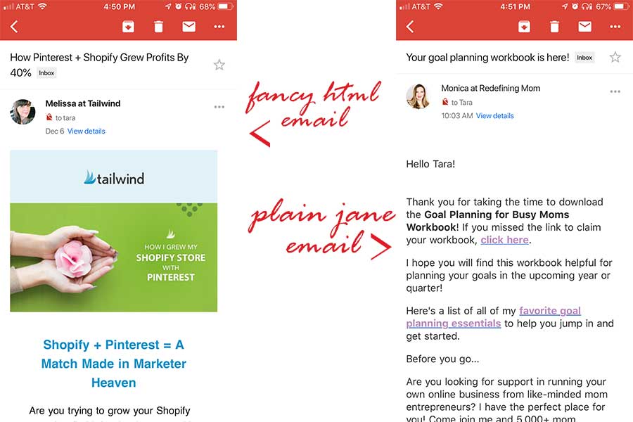 Fancy and Plain Jane Emails
