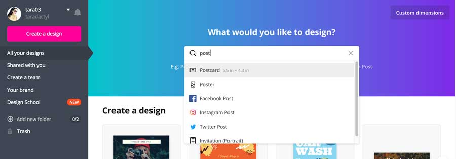 Select Postcards In Canva