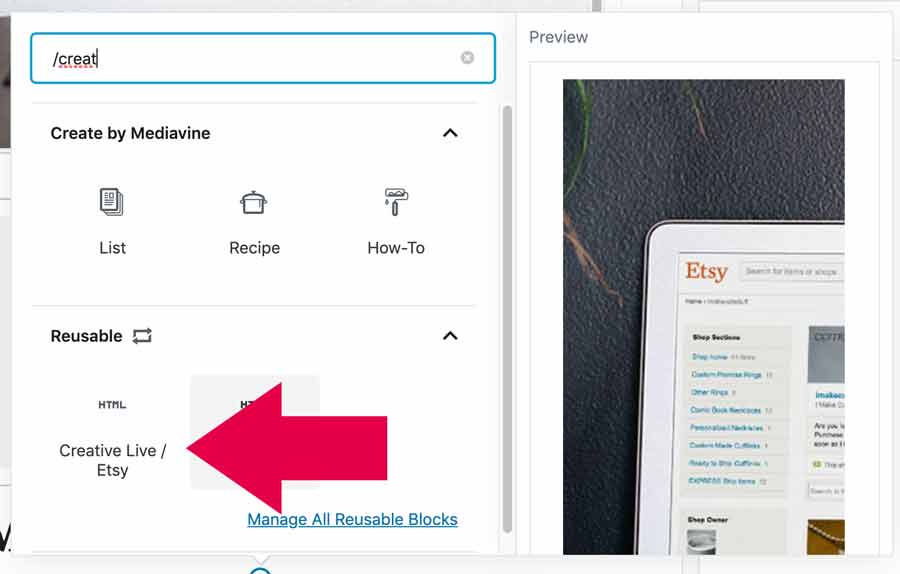 Add affiliate banners from reusable blocks in gutenberg
