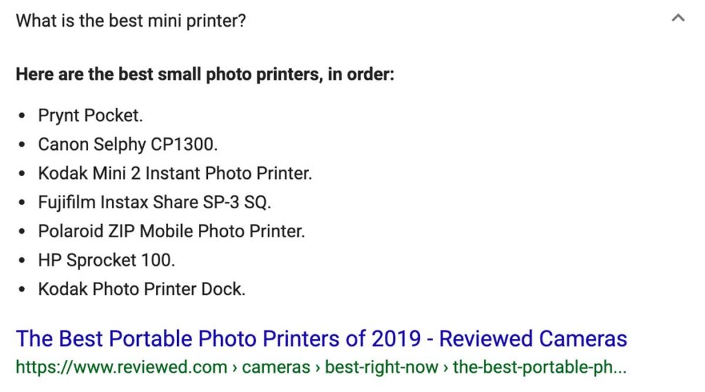 Small photo printer search results