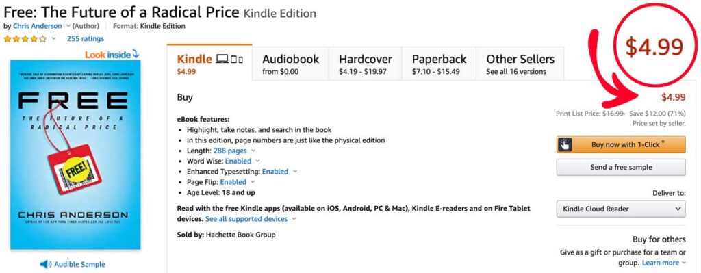 Chris Anderson's Kindle Book About Free Costs $4.99 on Kindle