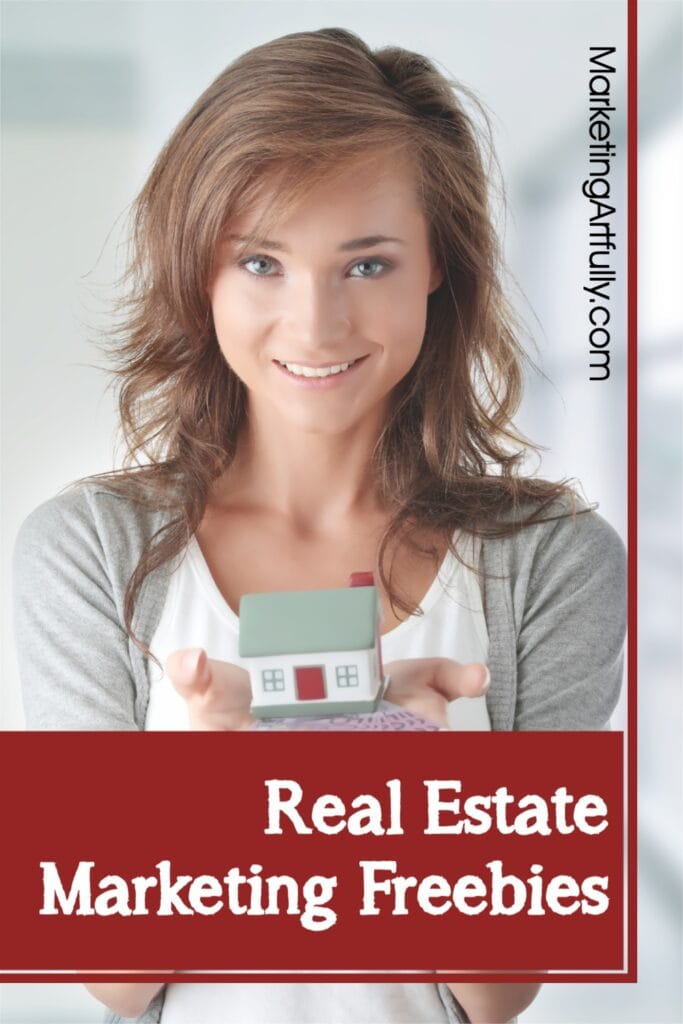 Real Estate Marketing Freebies - woman holding a house