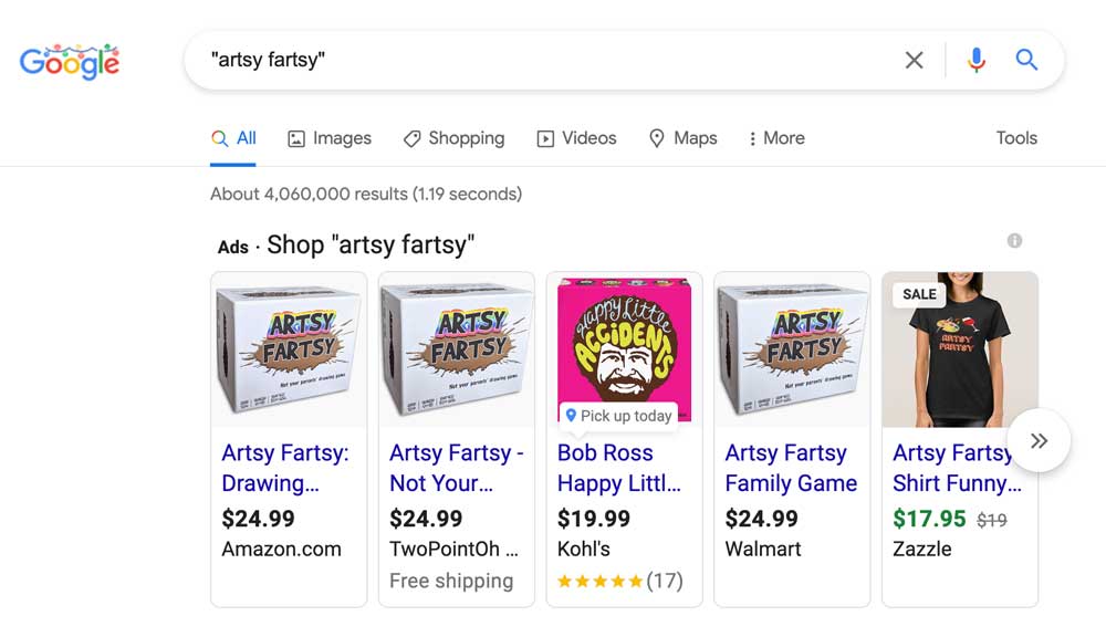 Google Exact Search Artsy Fartsy