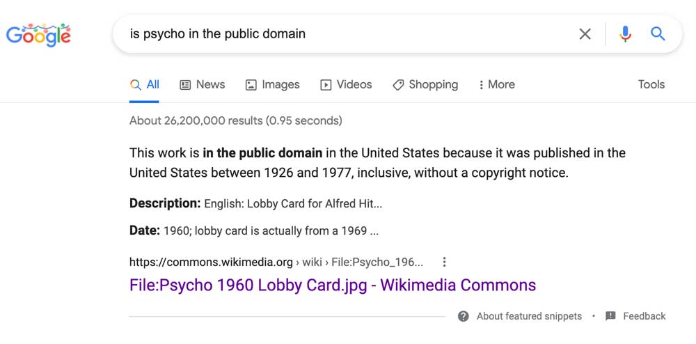 Public Domain Search on Google