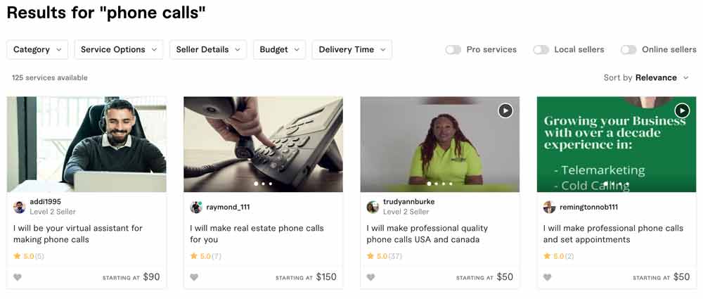 Making Phone Calls on Fiverr
