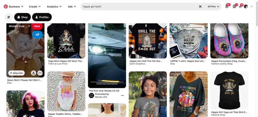 Search on Pinterest and see what kinds of pins show up in search