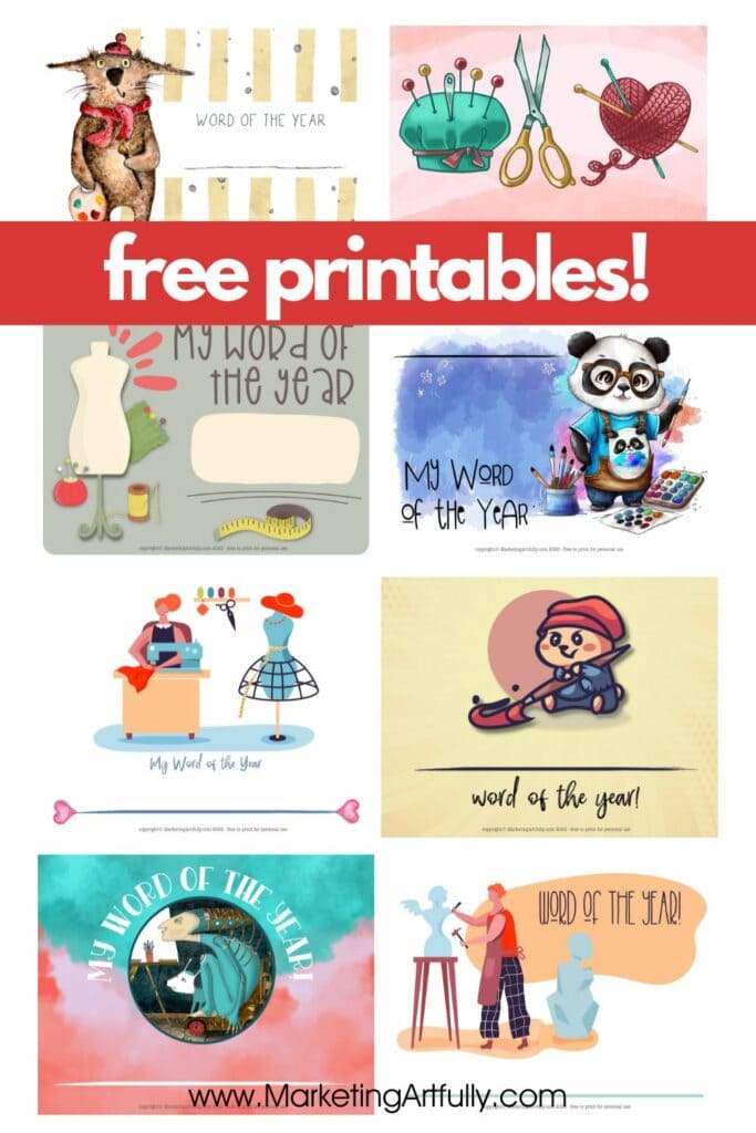 Free Printable Word of the Year Worksheet for Artists and Crafters
