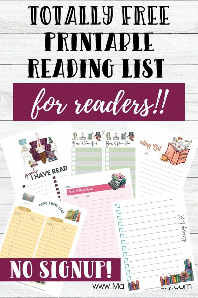7 Free “Books I Have Read” Printable Digital Download – Marketing Artfully