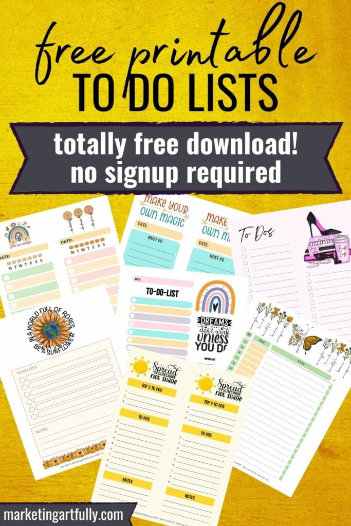 7 Free Motivational To Do Lists - Printable Digital Downloads
