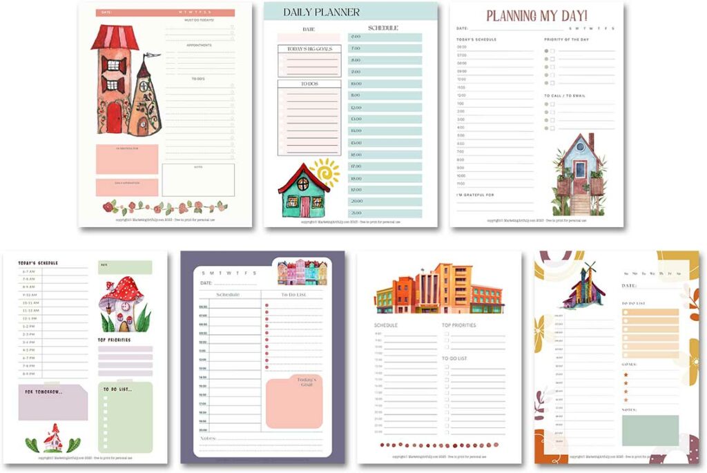 7 Free Real Estate Agent Daily Planner Pages

