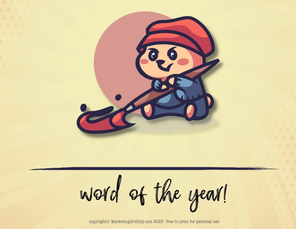 Chubby Little Artist Painter Word of the Year Printable