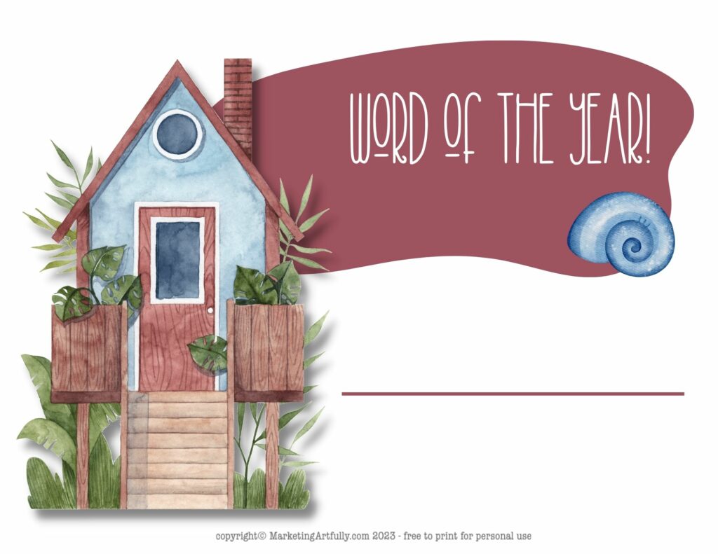 Seaside Coastal Word of the Year For Realtors Printable