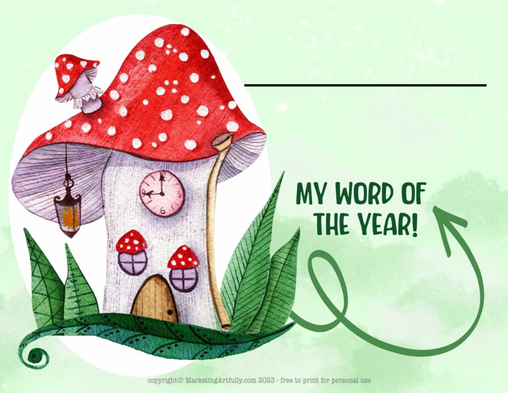 Whimsical Mushroom House Word of the Year For Real Estate Agents