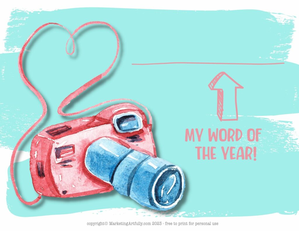 Love My Camera - Word of the Year Worksheet for Photographers