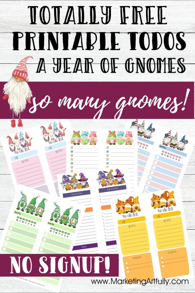 A Year Of Gnomes! Free Printable To Do Lists For Every Month
