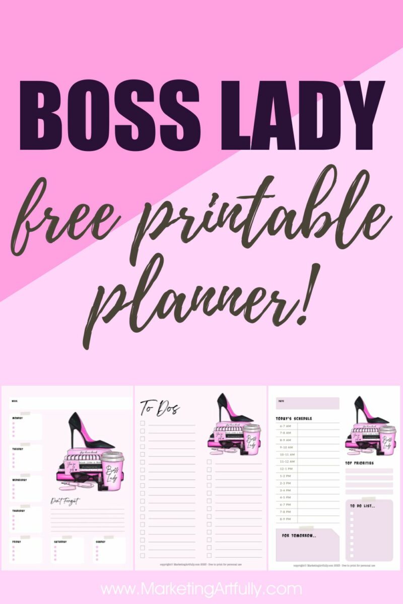 Boss Lady Free Printable Motivational Planner – Marketing Artfully