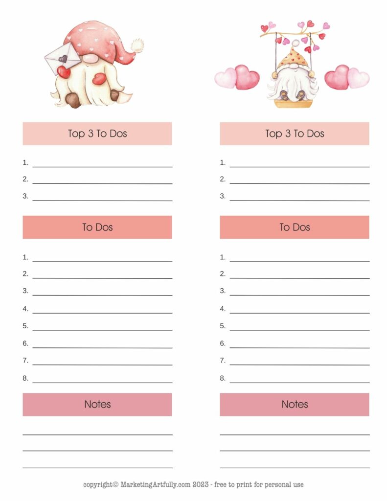 February Gnome To Do List - Free Year Of Gnomes Printable