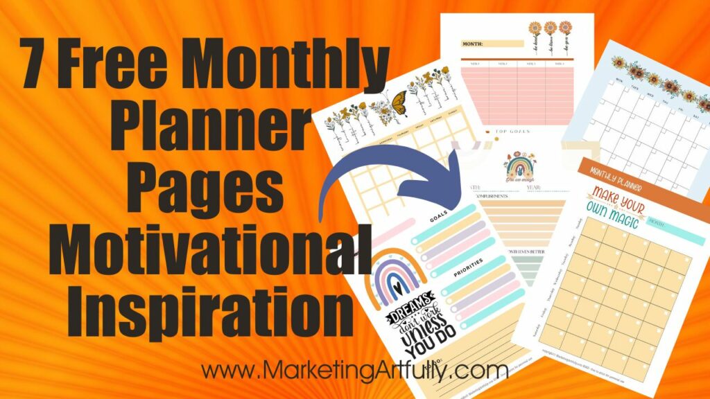 Free Monthly Motivational Planner Printables