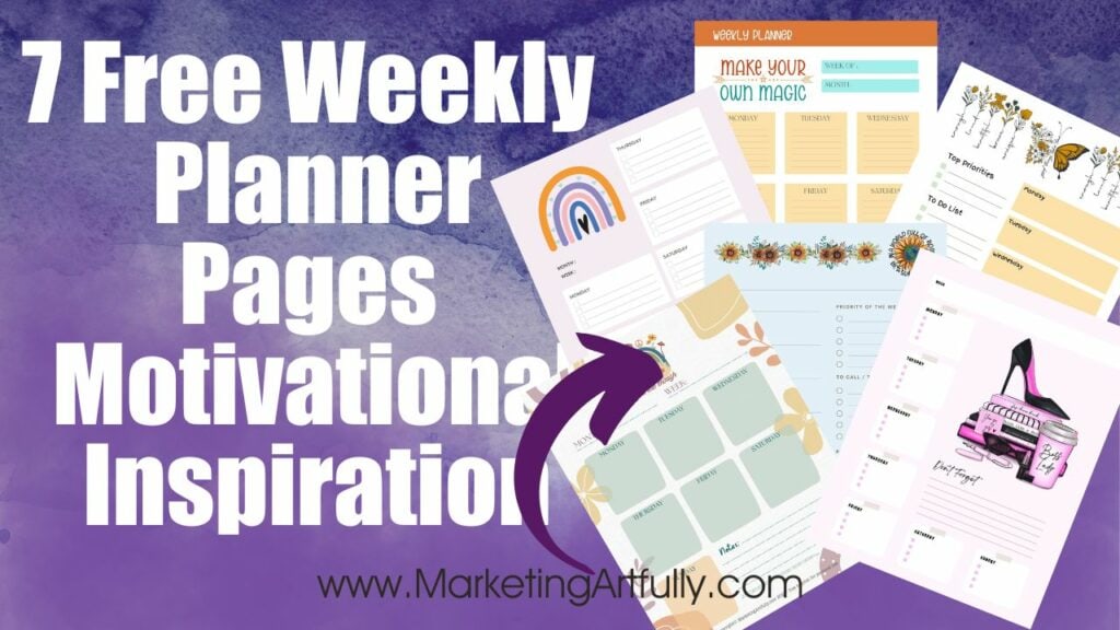 Motivational Weekly Planner Pages - Free Printables
