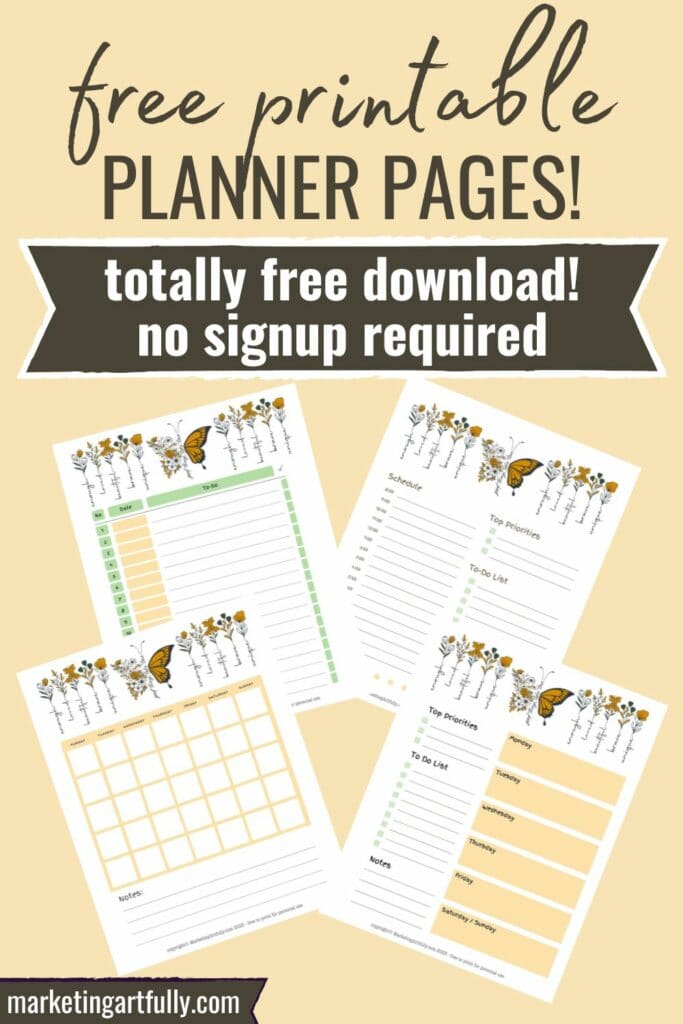 Good Things Take Time (Butterfly) - Free Printable Motivational Planner