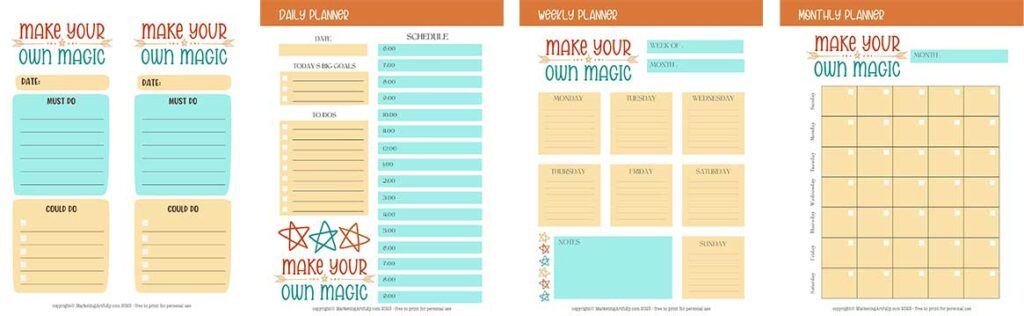 Make Your Own Magic Free Printable Inspirational Planner