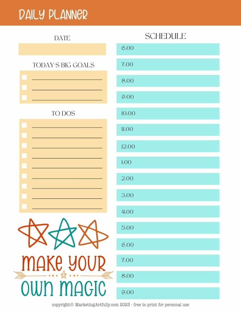 Make Your Own Magic Daily Planner Page - Free Printable
