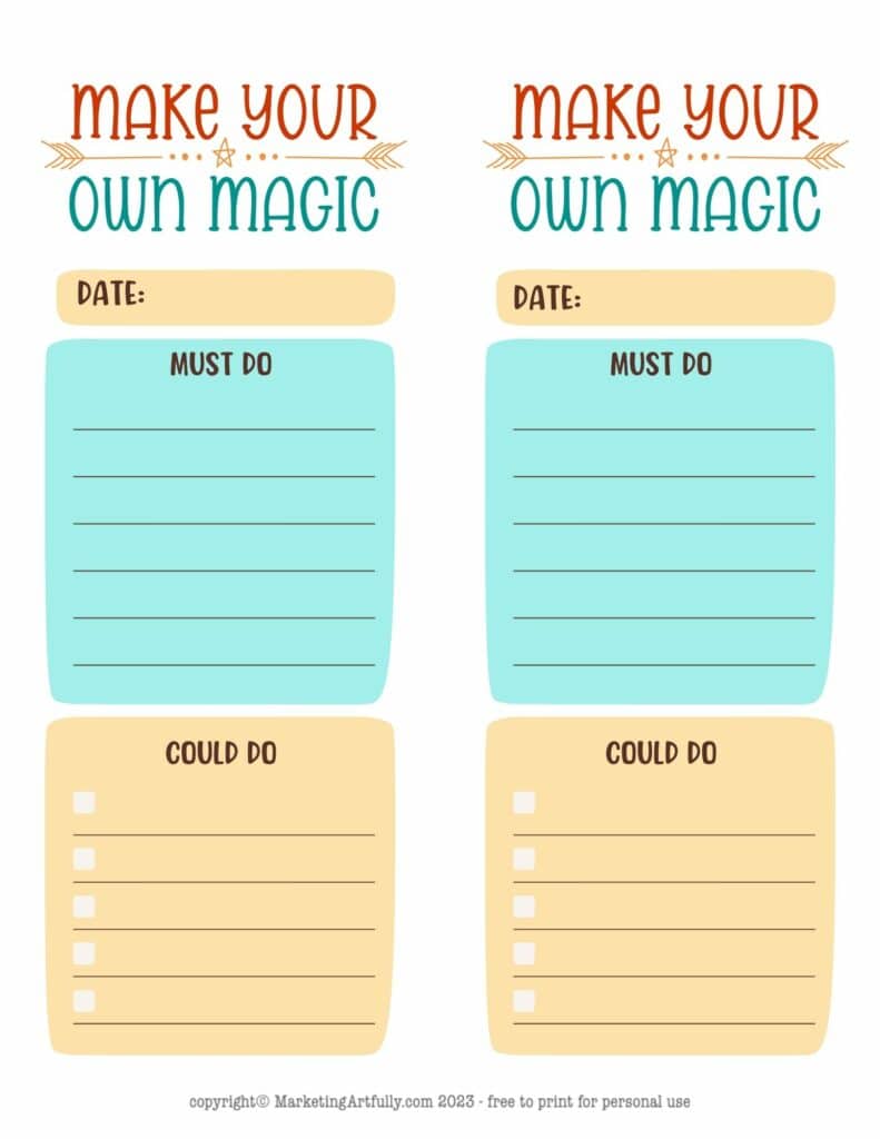Make Your Own Magic To Do List Free Printable