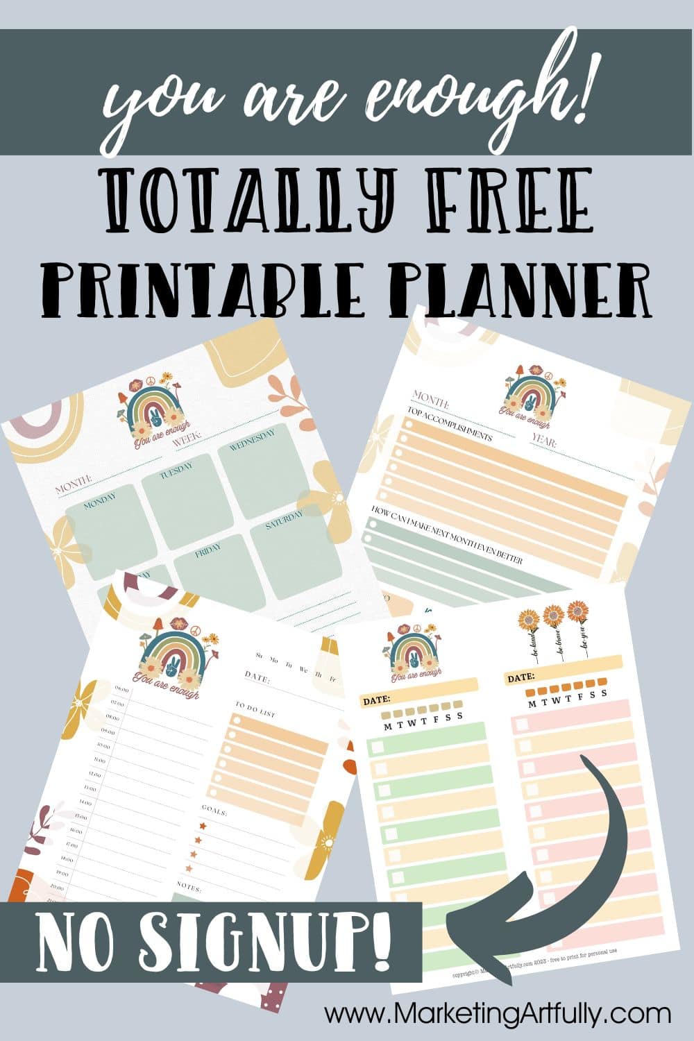 You Are Enough - Free Printable Motivational Planner