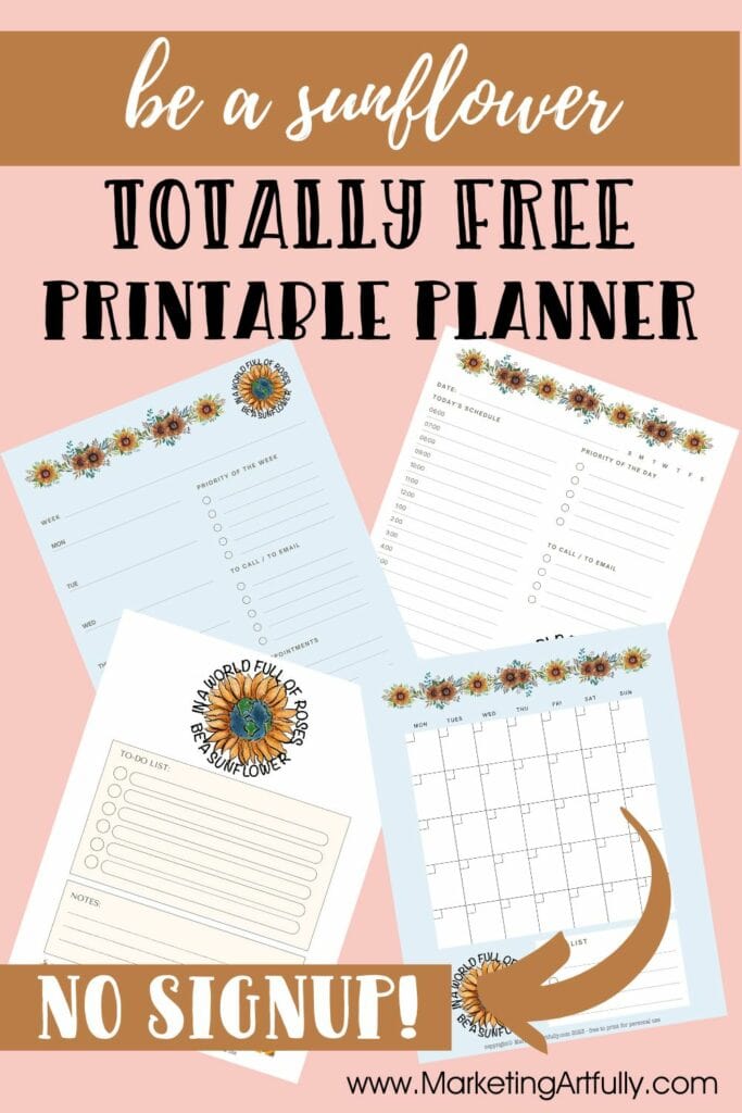 In A World Full of Roses - Free Printable Motivational Planner
